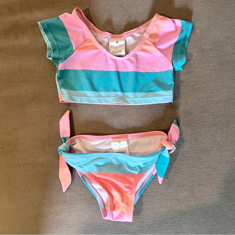 Snapper Rock Toddler 2 Piece Sunset Stripe Rash Set